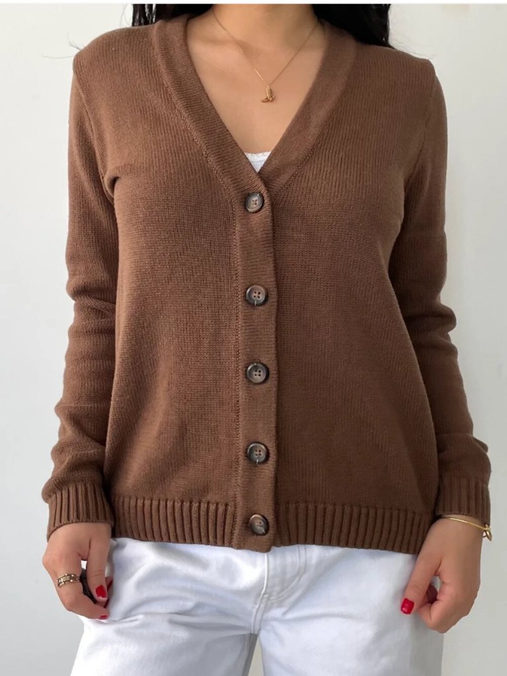 Brandy Melville- Button Up V- Neck Cardigan